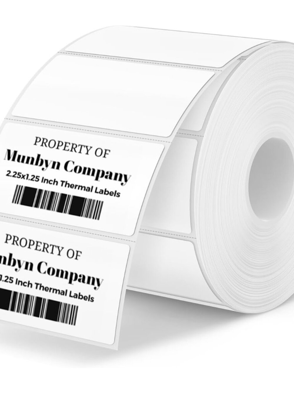 2.25x1.25 Thermal Labels, 1000 Sheets/Roll, White
